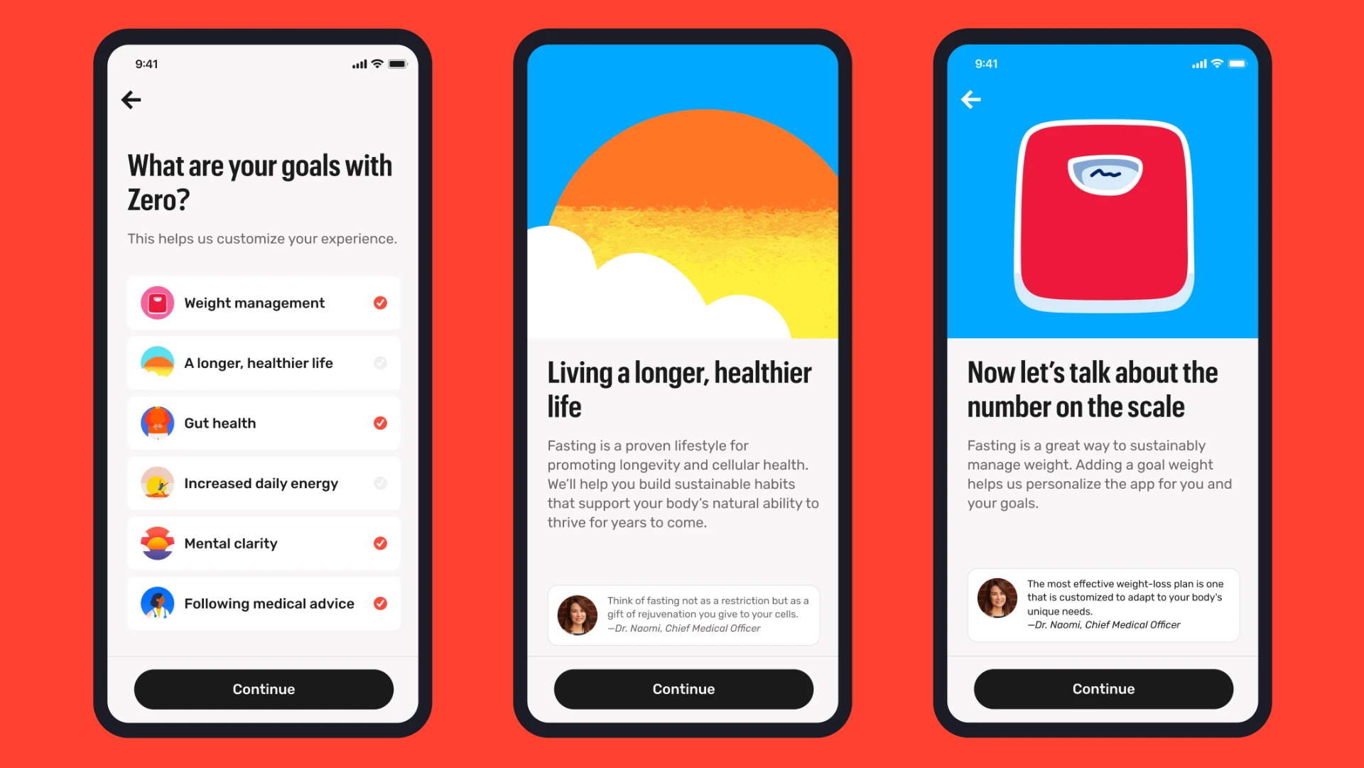 Zero onboarding flow for goals and weight tracking
